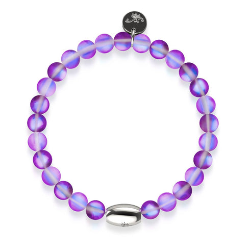 Violett | 925 Sterling Silber | Meerjungfrau Glasperlenarmband 