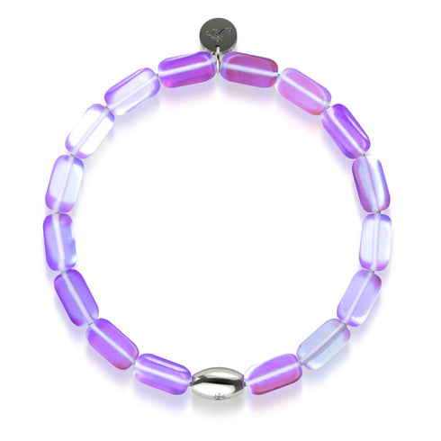 Violett | 925 Sterling Silber | Meerjungfrau Glaskiesel Armband 