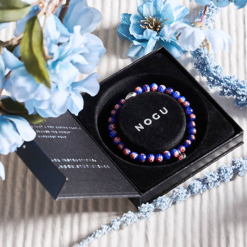 Blaue Sterne | 925er Sterlingsilber | Millefiori-Armband