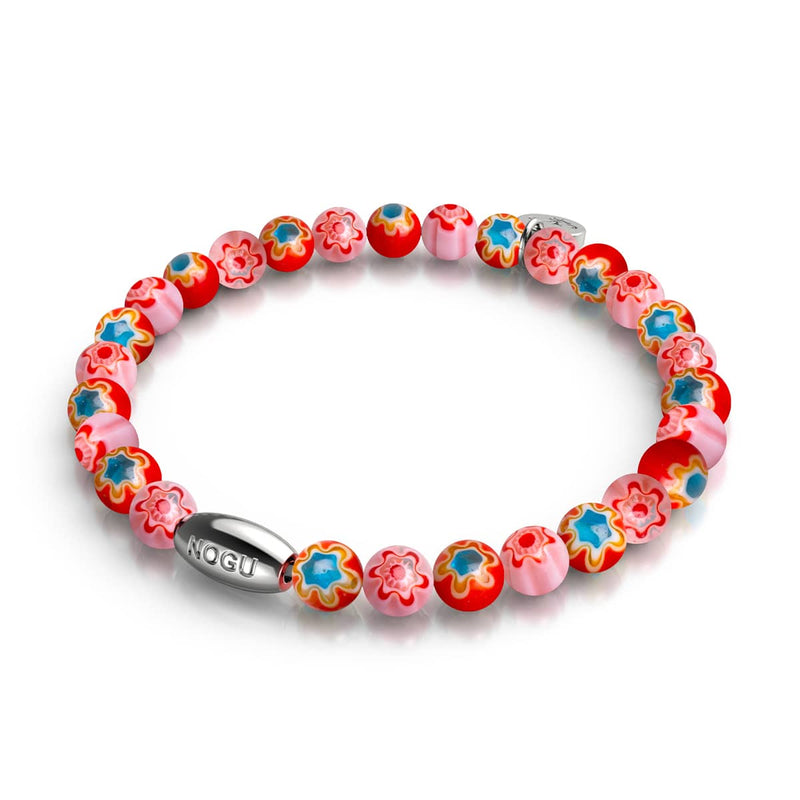 Rosenstrauß | 925er Sterlingsilber | Millefiori-Armband