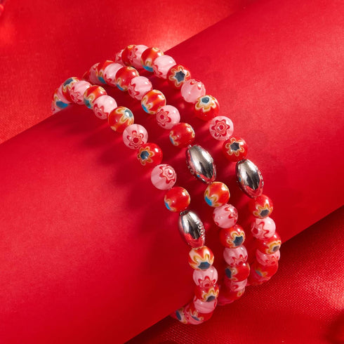 Rosenstrauß | 925er Sterlingsilber | Millefiori-Armband
