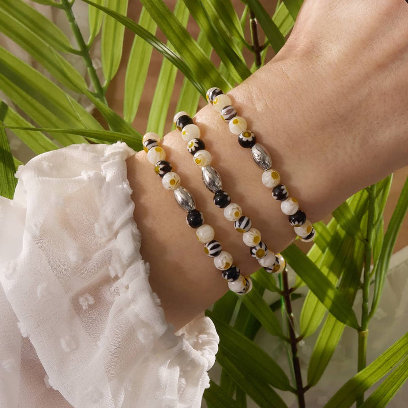 Toskanische Tulpe | 925er Sterlingsilber | Millefiori-Armband