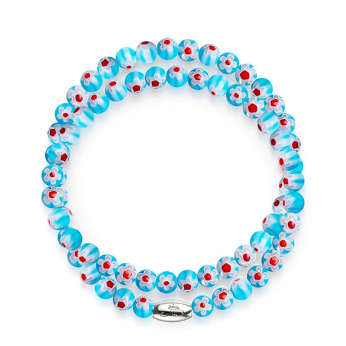 Azzurro | Silber | Millefiori-Wrap