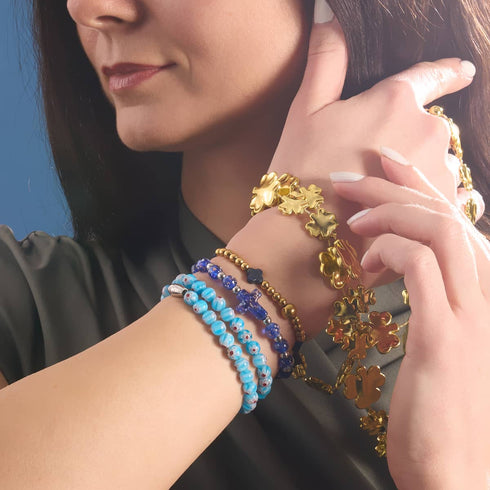 Azzurro | Silber | Millefiori-Wrap