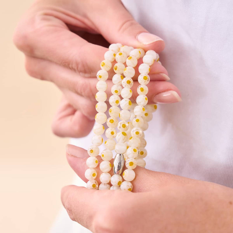 Gänseblümchen | Silber | Millefiori-Wickeltuch