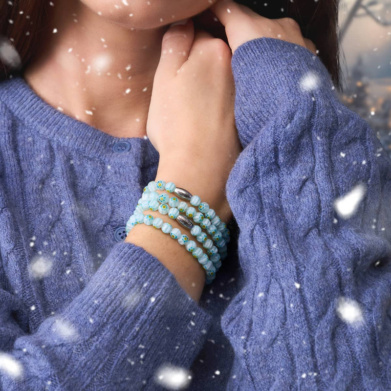 Venezianische Clematis | Silber | Millefiori-Wrap