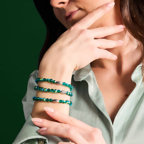 Tiefes Türkis | Facettiertes Prisma-Armband