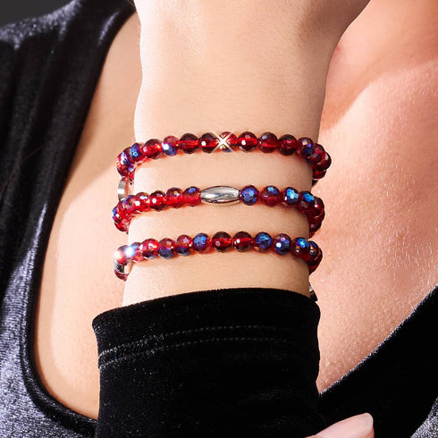 Granat | Facettiertes Prisma-Armband