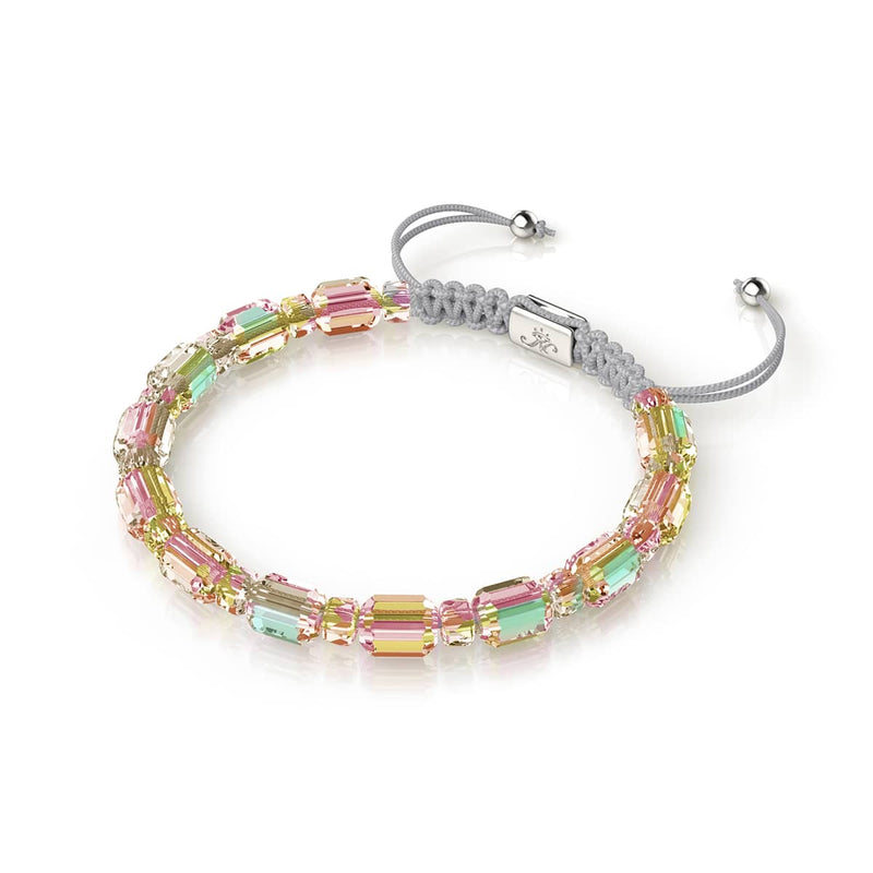 Mondstrahl x Grau | Silber | Strahlendes Facetten-Kieselsteinarmband 