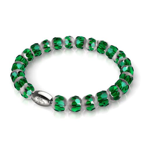 Smaragdwald | 925er Sterlingsilber | Strahlendes Facettenkristallarmband