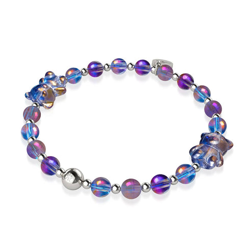 Einhorn Lila | Silber | Doppelt schimmerndes Bärenarmband