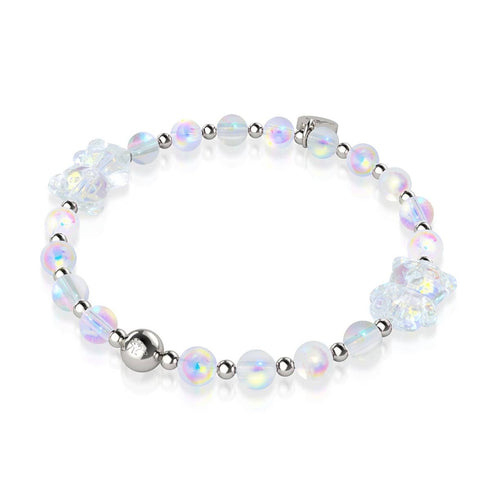 Einhorn Weiß | Silber | Doppelt schimmerndes Bärenarmband