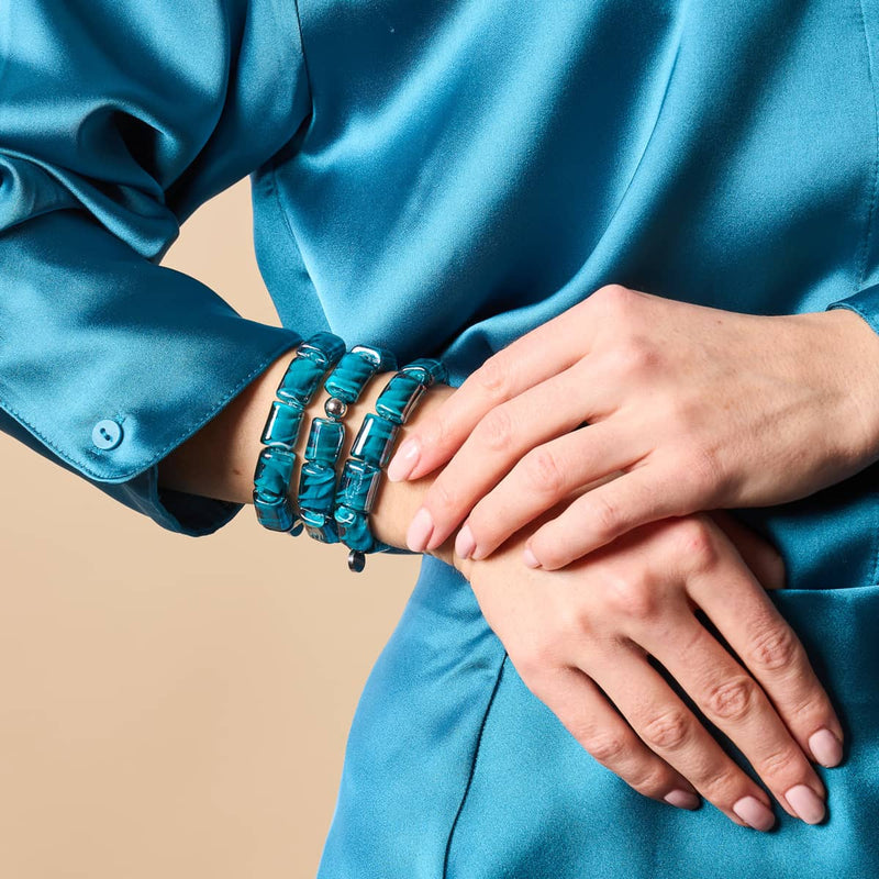 Türkises Hermine | Zauberin Glasarmband