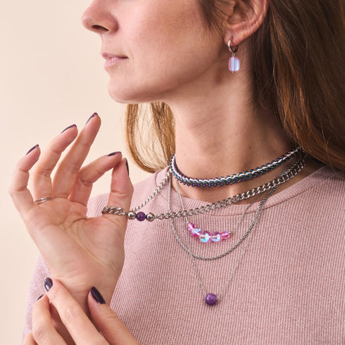 Weiß x Einhorn Silber | Gaia Weizenkette | Choker Halskette