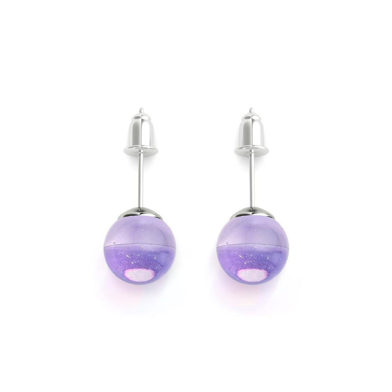 Kosmisches Lila | 925 Sterling Silber | Galaxie Glas Ohrstecker 