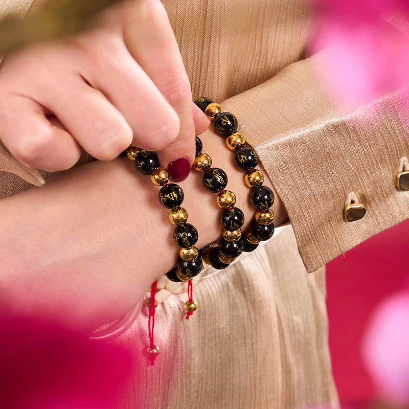 Tibetisches Amulett | Deluxe Obsidian Mantra Armband