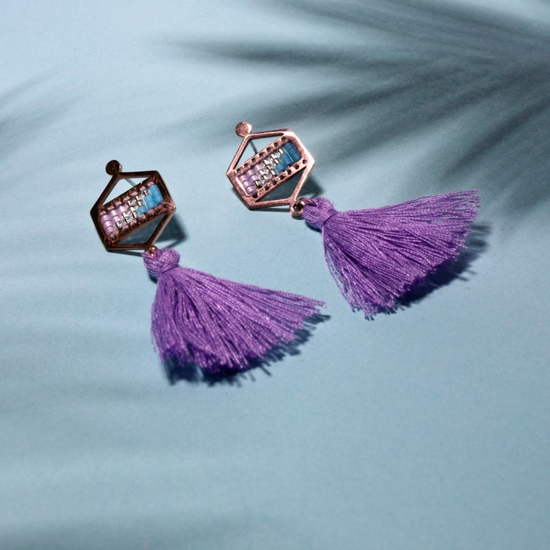 San Clemente | 18 Karat Roségold | Boho Fransenohrringe