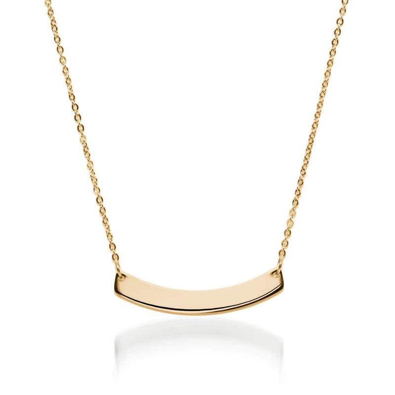 Gebogener minimalistischer Balken | 18 Karat Gold | Halskette