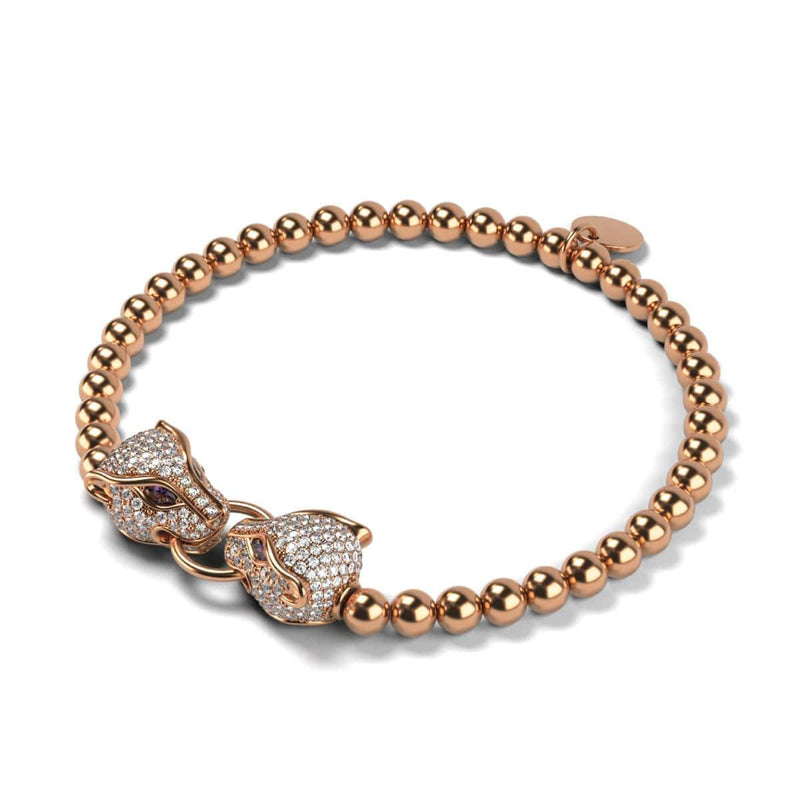 Panthera von Keysi Sayago | 18 Karat Roségold | Zirkonia-Kristallarmband 