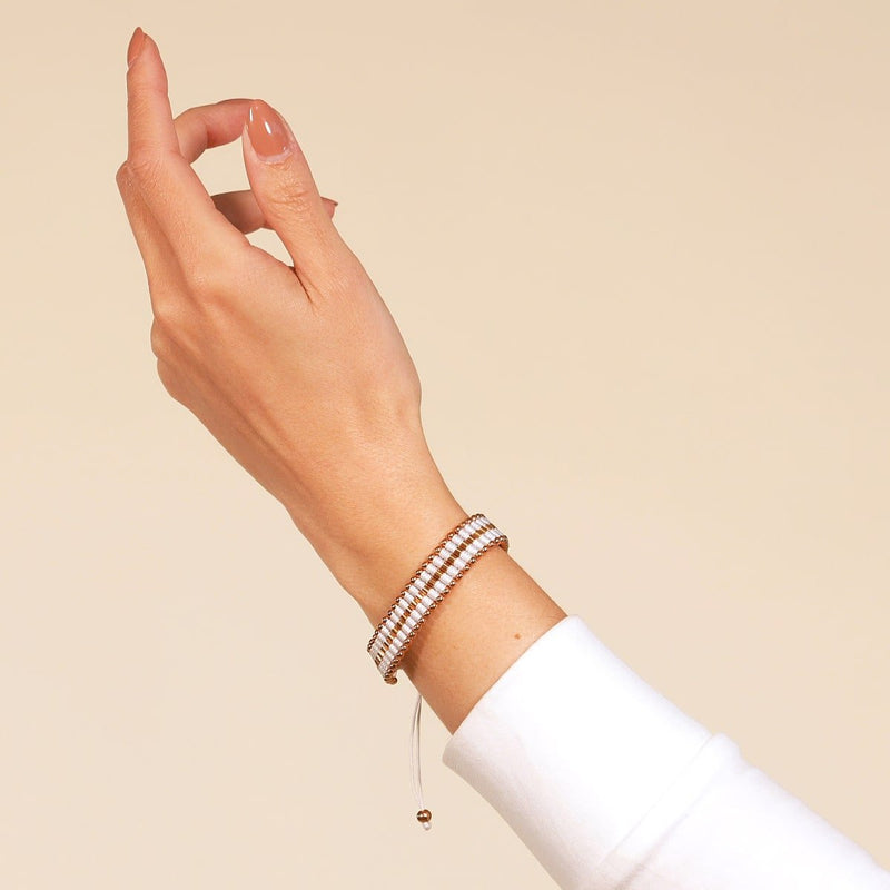 Weiß | 18 Karat Roségold | Amici Armband 