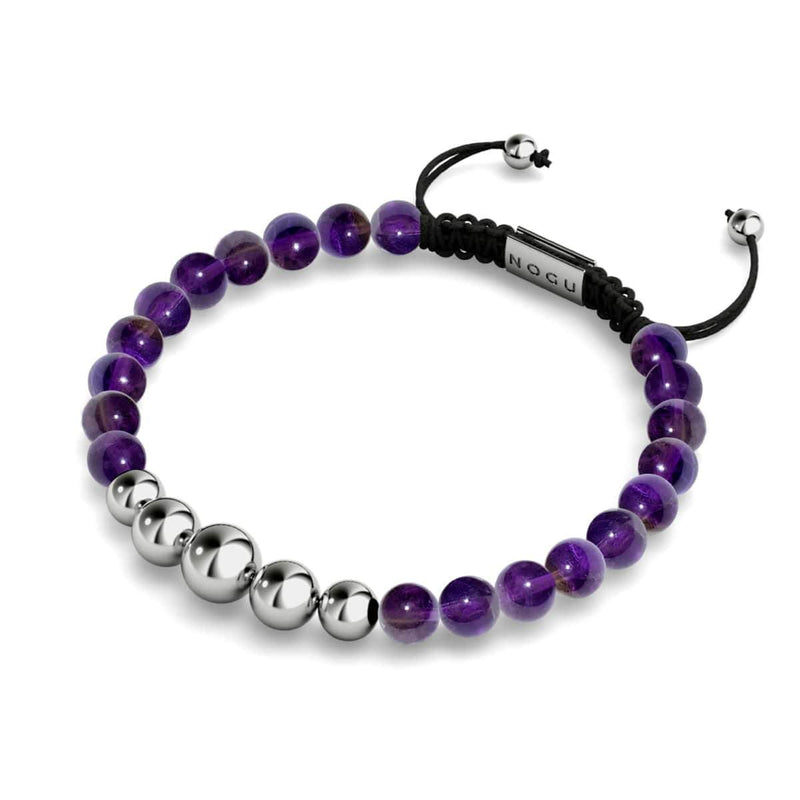 Amethyst | Silber | Balance Edelstein Makramee Armband