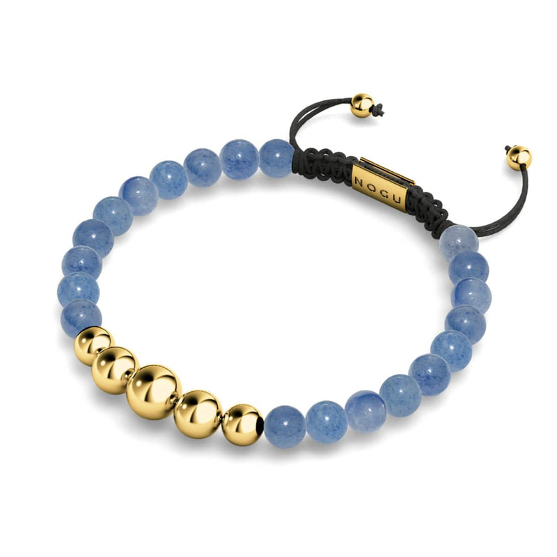 Blauer Aventurin | Gold | Balance Edelstein Makramee Armband