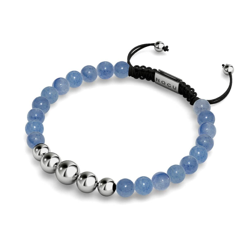 Blauer Aventurin | Silber | Balance Edelstein Makramee Armband