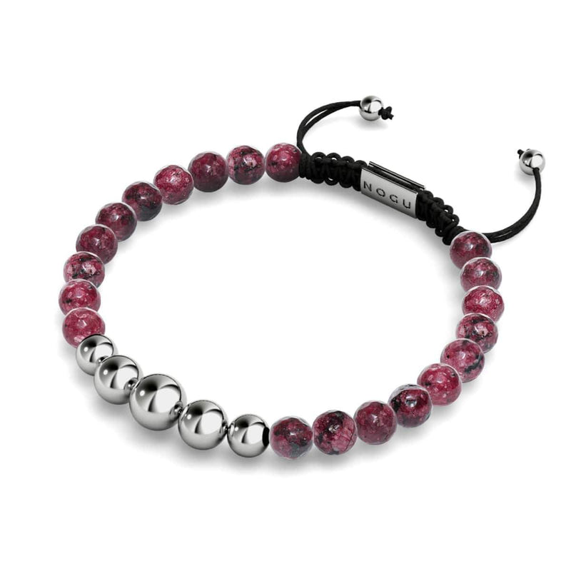 Maulbeerachat | Silber | Balance Edelstein Makramee Armband