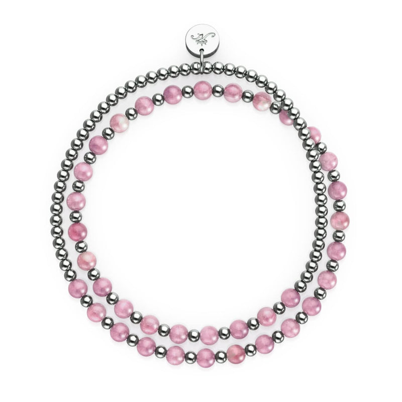 Wassermelonenquarz x Weißgold | Boho Edelstein Wrap