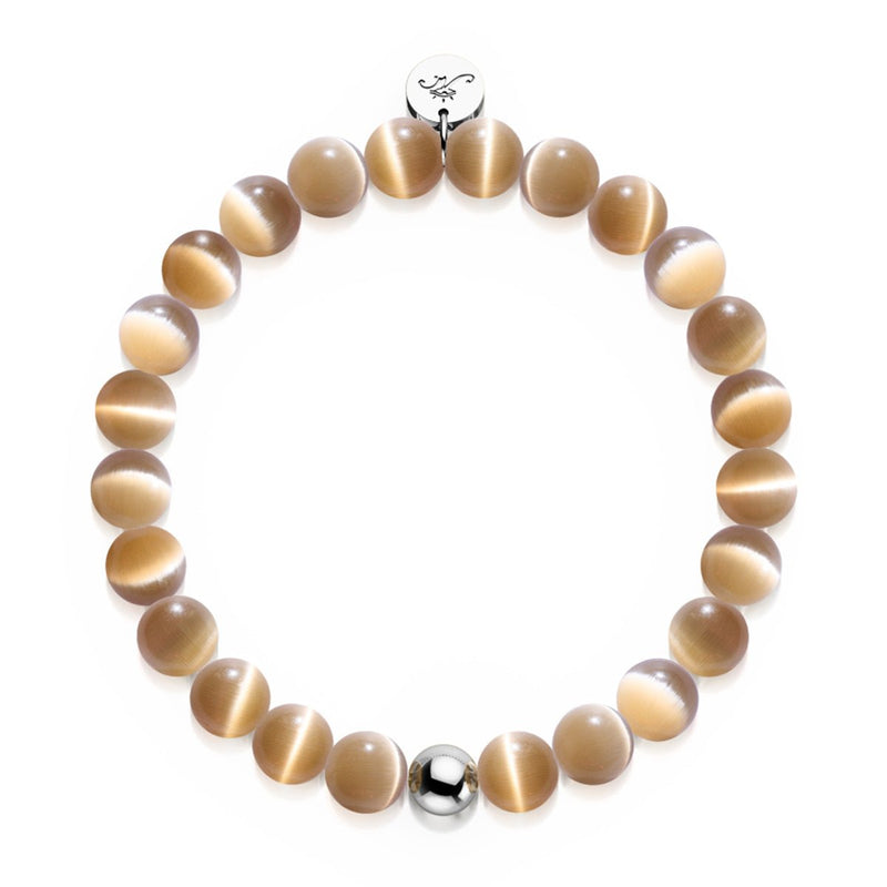 Karamell-Sphinx | ​​925er Sterlingsilber | Cheshire-Glas-Armband