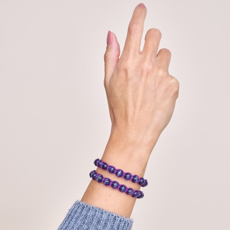 Lila | Silber | Cheshire Glas Charmballa Armband