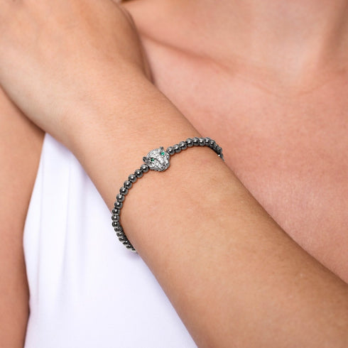 Wild | Silber | Kristall-Katzenarmband