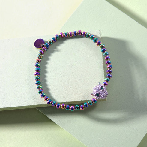 Wild | Einhorn Silber | Kristallkatzenarmband