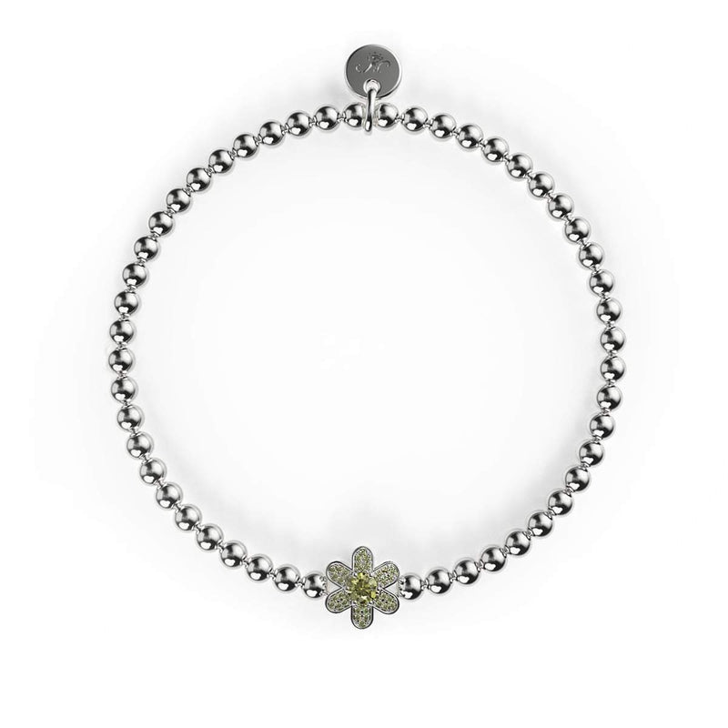 Narzisse | Silber | Gelbes Kristall-Charm-Armband
