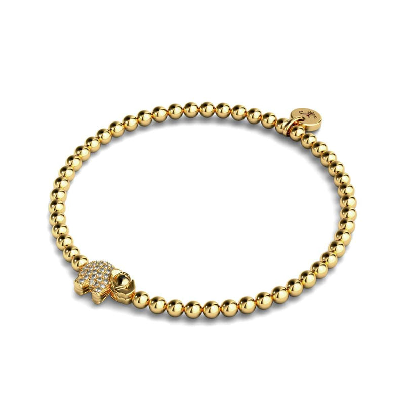 Heiligtum | 18 Karat Gold | Kristall-Elefanten-Charm-Armband 