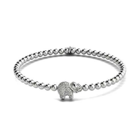 Heiligtum | Silber | Kristall-Elefanten-Charm-Armband 