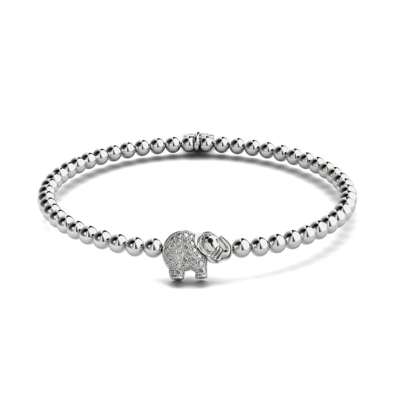 Heiligtum | Silber | Kristall-Elefanten-Charm-Armband 