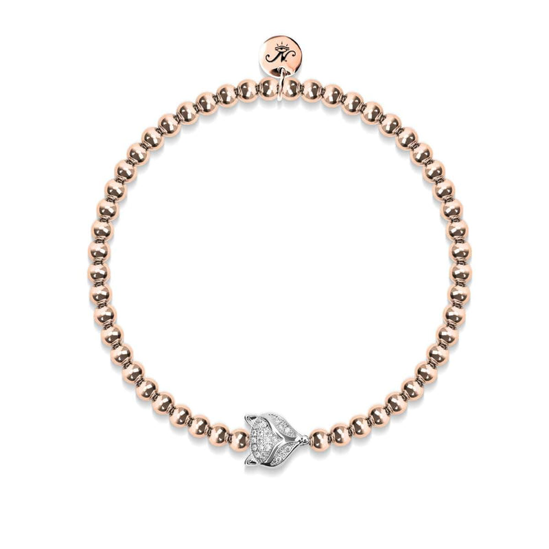 Füchsin | 18 Karat Roségold &amp; Silber | Kristallfuchs-Armband
