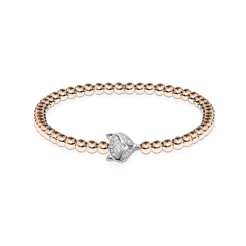Füchsin | 18 Karat Roségold &amp; Silber | Kristallfuchs-Armband