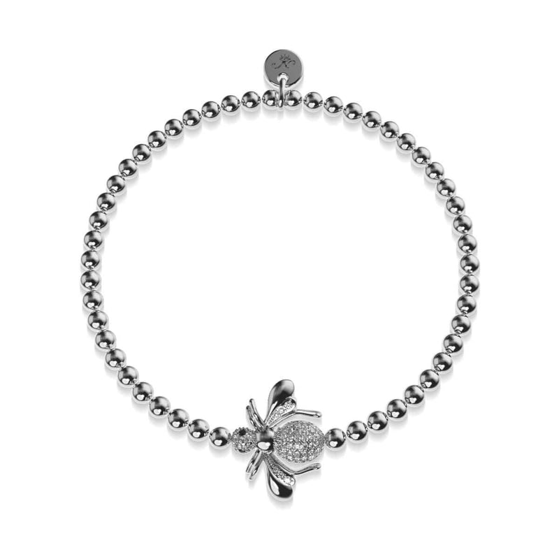 Königin | Silber | Kristall Honigbiene Charm Armband