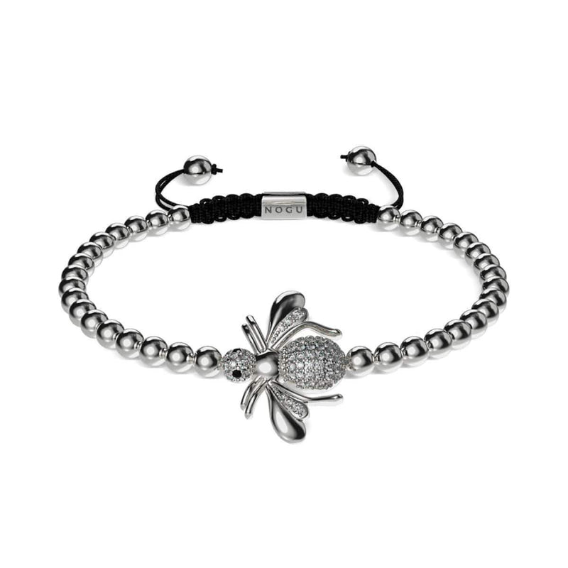 Königin | Silber | Kristall Honigbiene Makramee Charmballa Armband