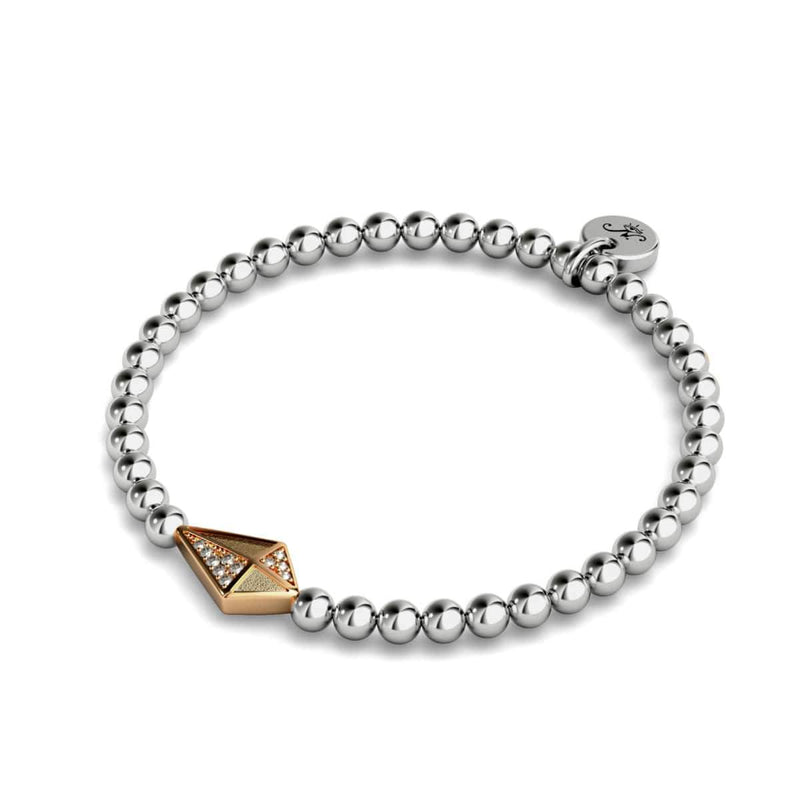 Drachen | Silber &amp; 18 Karat Roségold | Kristall-Charm-Armband