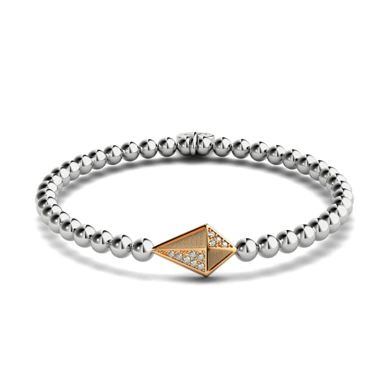 Drachen | Silber &amp; 18 Karat Roségold | Kristall-Charm-Armband