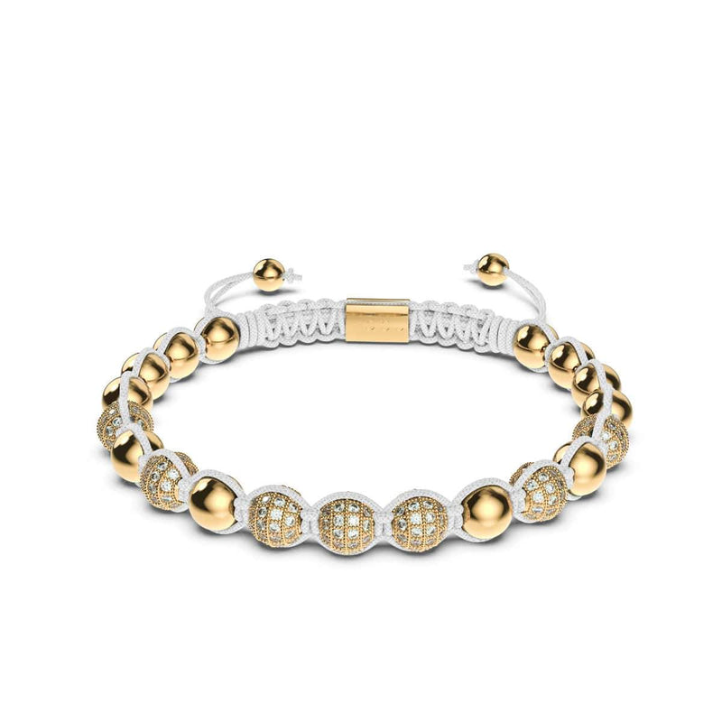 18 Karat Gold | Kristallpavé Kikiballa Armband | Weiß