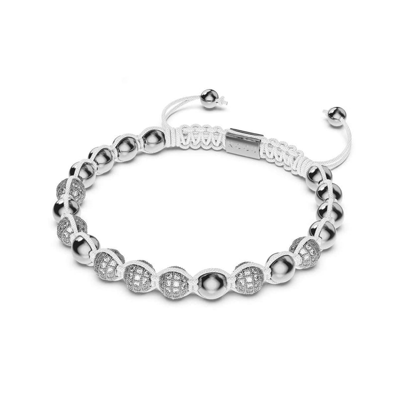 Silber | Kristallpavé Kikiballa Armband | Weiß