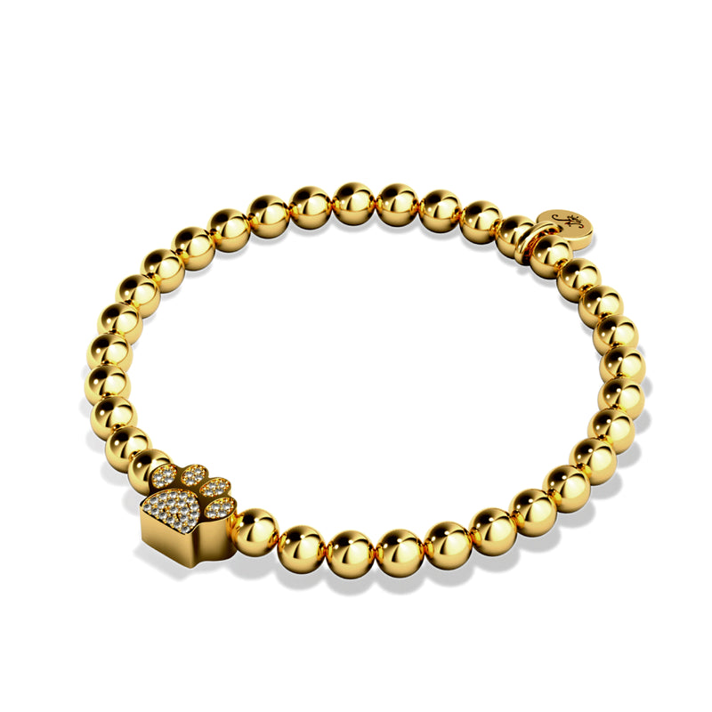 Pfote | 18 Karat Gold | Kristallwelpen-Print