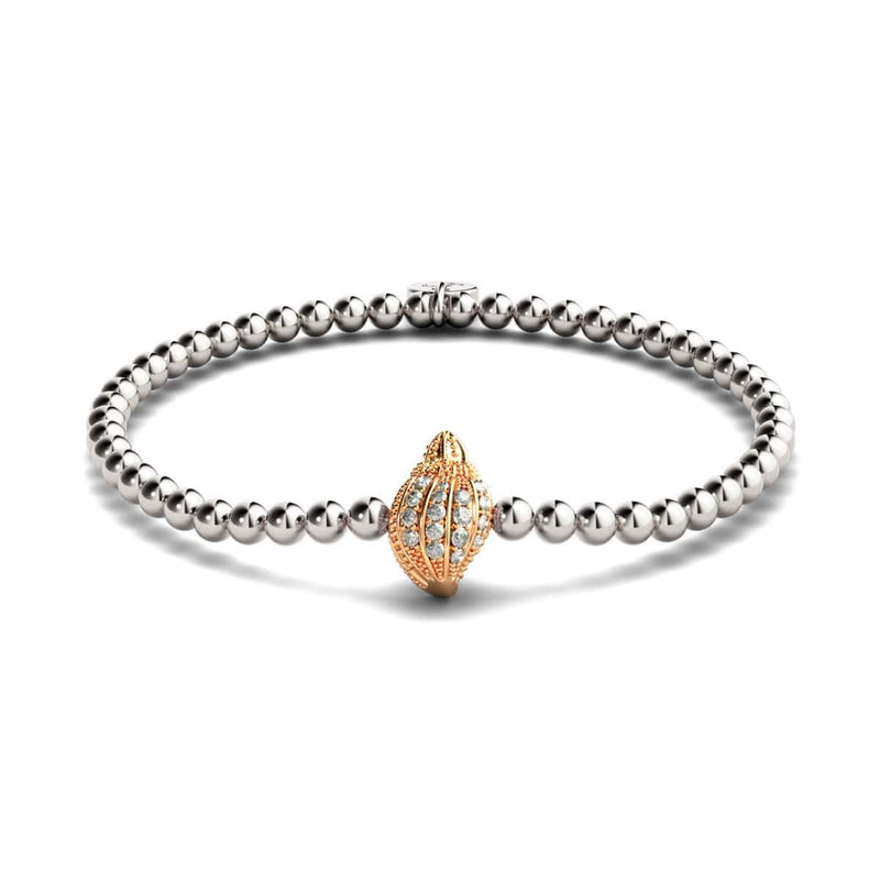 Isla | 18 Karat Roségold &amp; Silber | Kristall-Muschel-Charm-Armband 