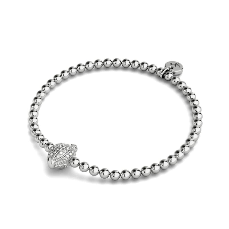 Isla | Silber | Kristall-Muschel-Charm-Armband 