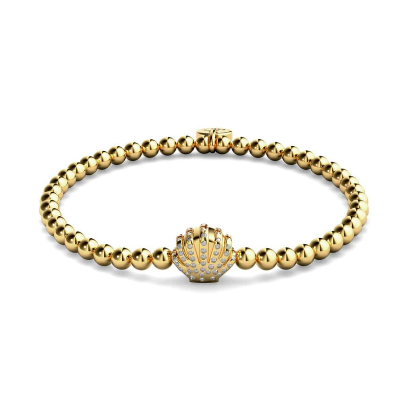 Playa | 18 Karat Gold | Kristall-Muschel-Charm-Armband 