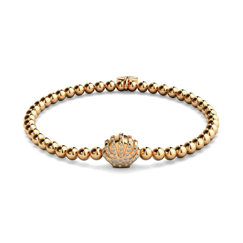 Playa | 18 Karat Roségold | Kristall-Muschel-Charm-Armband 
